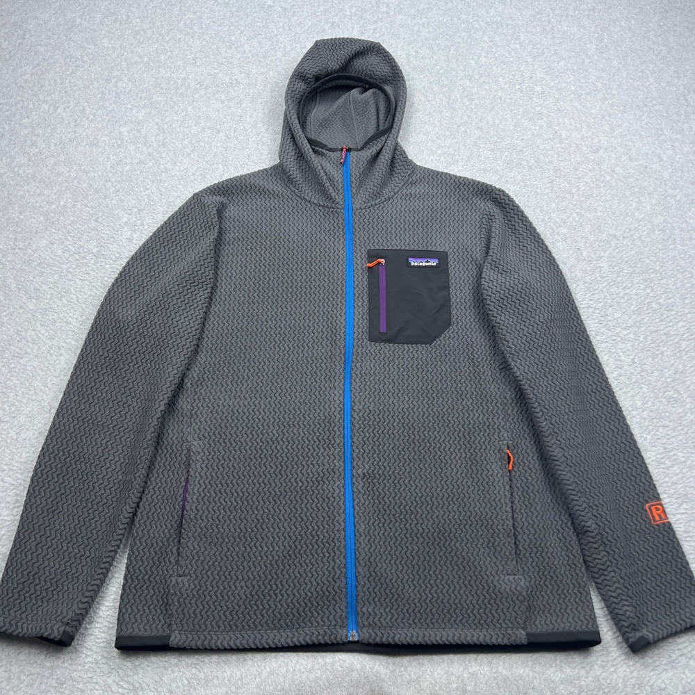 Patagonia R1 Air Full-Zip Hoody Mens Large Grey Textured Technical Fleece 40255